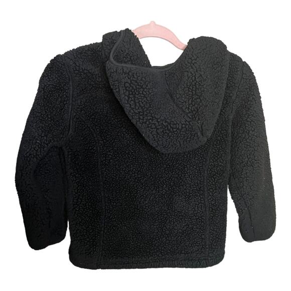 DKNY Sport Faux Fur teddy fleece jacket zip up hoodie black Small - Picture 2 of 8